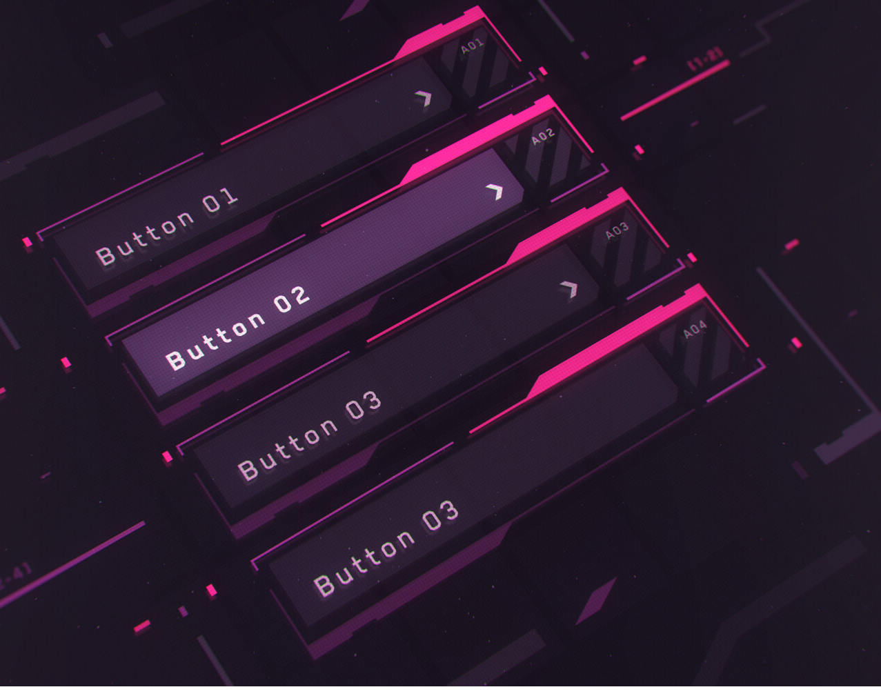 purple cyberpunk game ui