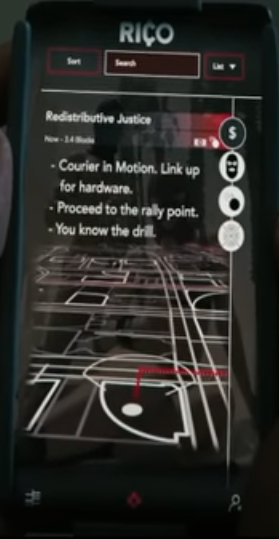scene from westworld showcasing a crime watch app